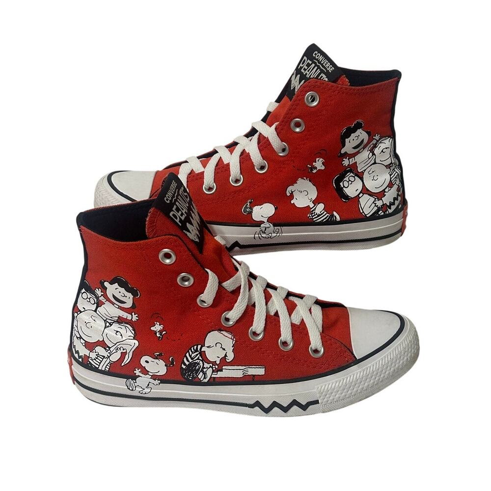 CONVERSE Chuck Taylor All Star PEANUTS Red Women's 7 Mens 5 Snoopy Charlie Brown